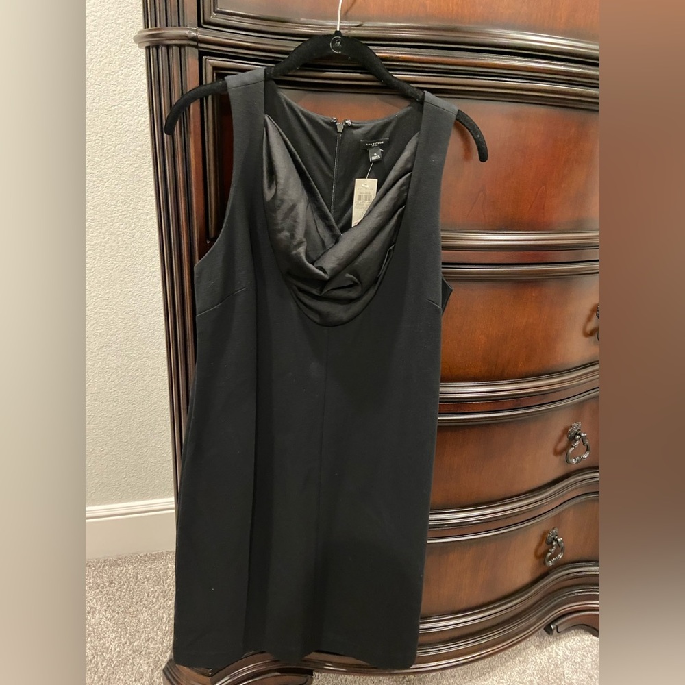 Ann Taylor Black Dress Size 8, sleeveless w/ satin detail, never worn, with tags